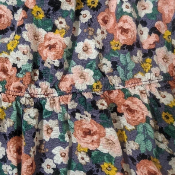 Torrid Rayon Slub Button-Front Tiered Tank, Color Floral-Multi Size 00 - Picture 9 of 15